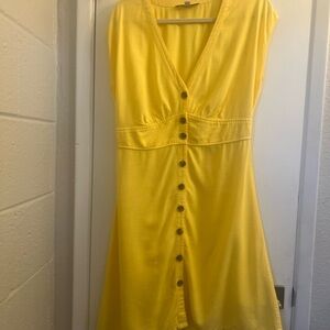 LOFT Sunny Yellow Midi Dress